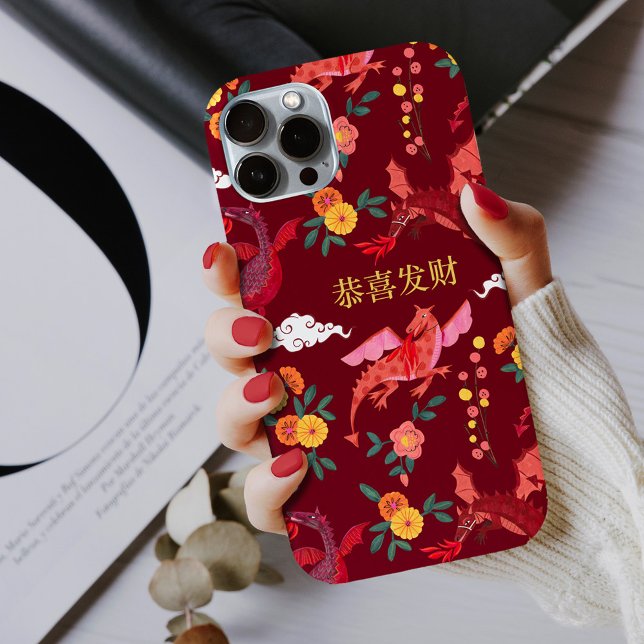 Lunar new year of the dragon red  Case-Mate iPhone case (Lunar new year of the dragon red Case-Mate iPhone case)
