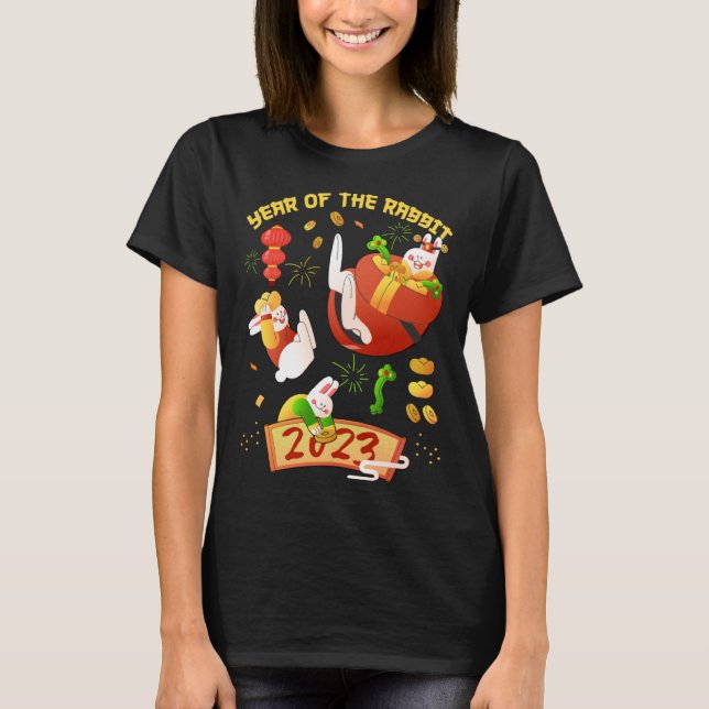 Lunar New Year Of The Rabbit Chinese Happy New Yea T-Shirt (Front)