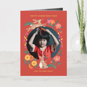 Lunar new year of the rabbit photo holiday card