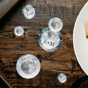 Lunar Night Sky Monogram Wedding Confetti