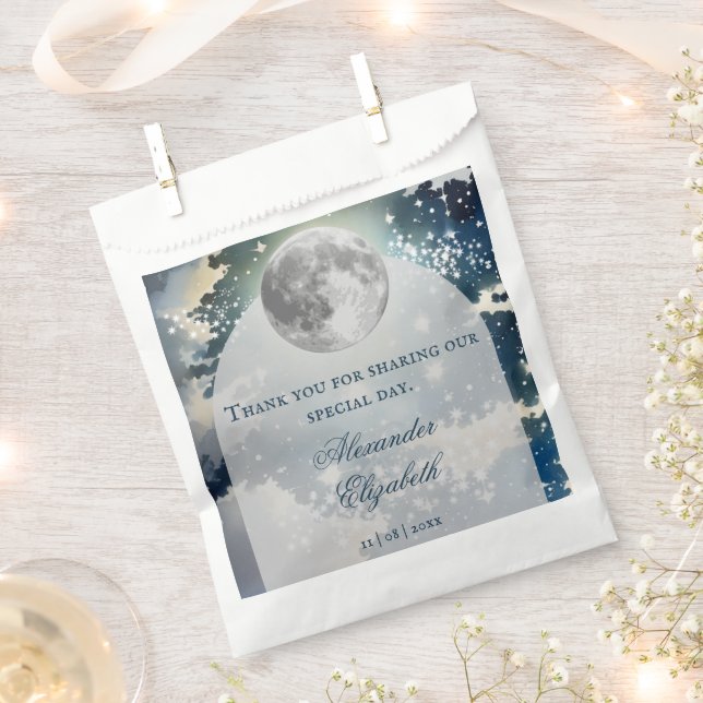 Lunar Night Sky Wedding Favour Bag (Clipped)