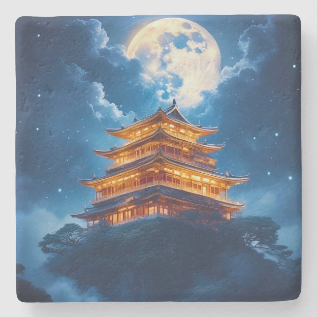 Lunar Palace in the Celestial Mountains Stone Coaster (Front)