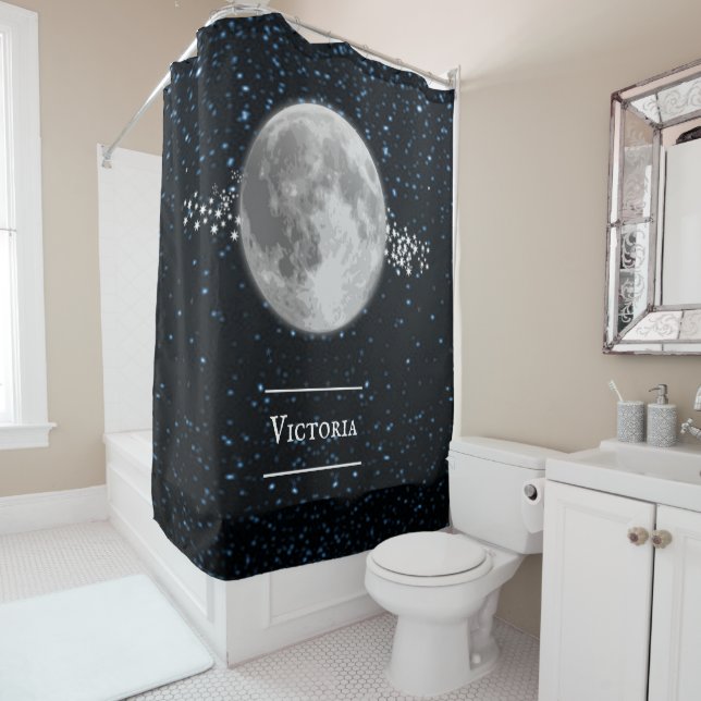 Lunar Personalised Shower Curtain (In Situ)