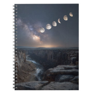 Lunar Phases Canyon Night Notebook