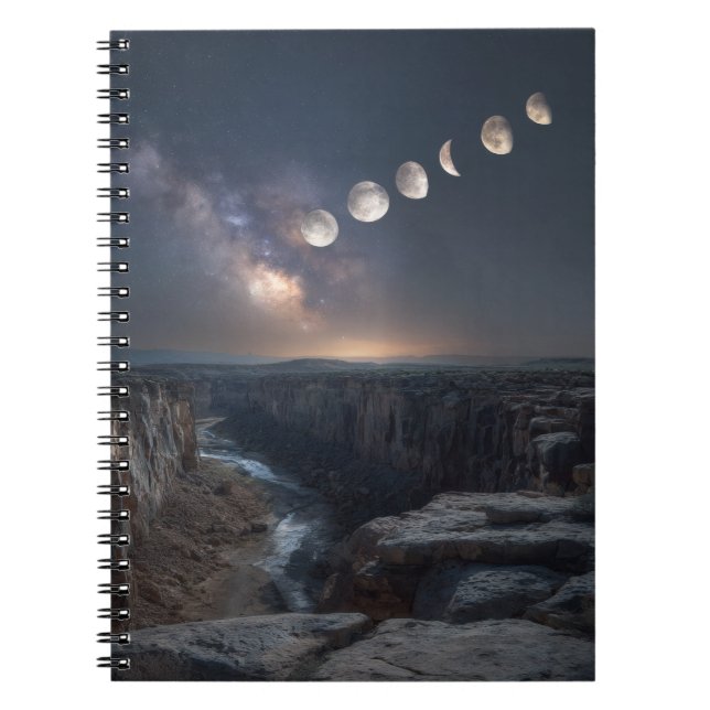 Lunar Phases Canyon Night Notebook (Front)