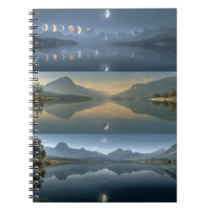 Lunar Phases Mountain Lake Notebook