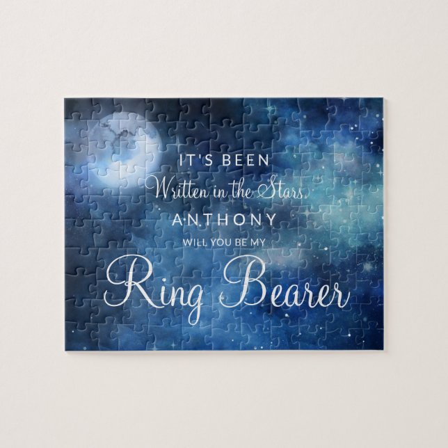 Lunar Sky Full Moon Be Our Ring Bearer Proposal Jigsaw Puzzle (Horizontal)