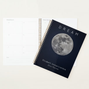 Lunar Sky Full Moon Celestial Dream Typography Planner