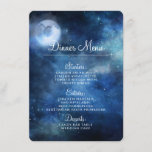 Lunar Sky Full Moon Celestial Galaxy Stars Dinner Menu<br><div class="desc">Lunar Sky Full Moon Celestial Galaxy Watercolor Design, with Night Shining Stars, and Glowing Moon Design on a luxurious Navy Blue, Pale Blue, and hints of purple watercolor texture. With Modern Typography Script Fonts. A trendy Magical design - Personalised Wedding Dinner Reception Table Decor Menus! ~ Check my shop to...</div>