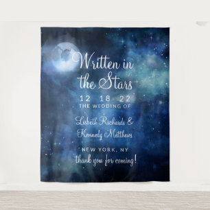 Lunar Sky Full Moon Celestial Star Wedding Welcome Tapestry