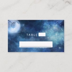 Lunar Sky Full Moon Seating Wedding Table Number Place Card