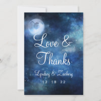 Lunar Sky Full Moon Stars Wedding Love and Thanks