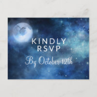 Lunar Sky Full Moon Stars Wedding Meal Choice RSVP