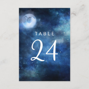 Lunar Sky Full Moon Stars Wedding Table Numbers