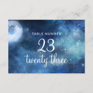 Lunar Sky Full Moon Stars Wedding Table Numbers