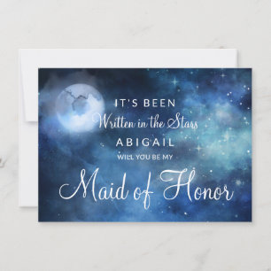 Lunar Sky Moon Be My Maid of Honour Proposal Card