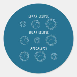 Lunar Solar Eclipse Apocalypse Astronomy Classic Round Sticker