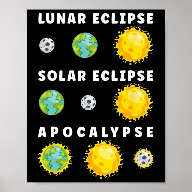 Lunar Solar Eclipse Apocalypse Astronomy Nerd Scie Poster (Front)