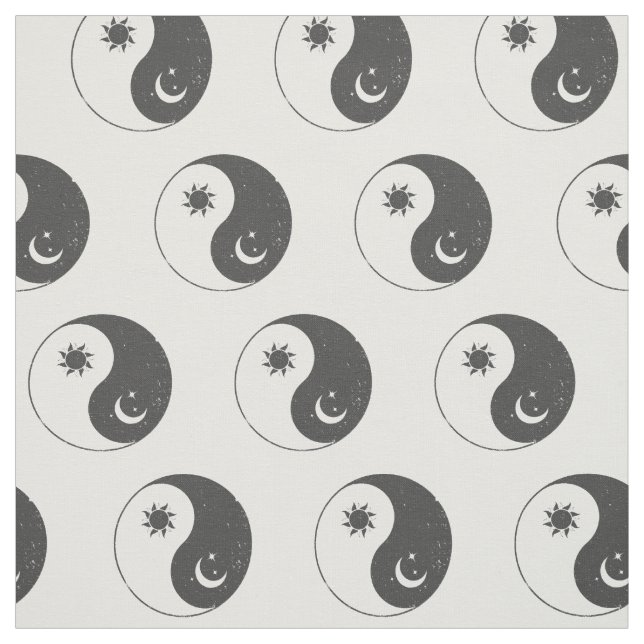lunar solar yin yang cosmic celestial balance fabric (Swatch)