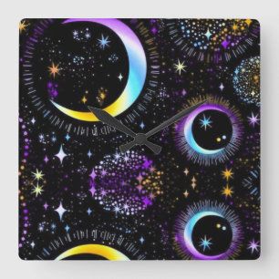 Lunar  square wall clock