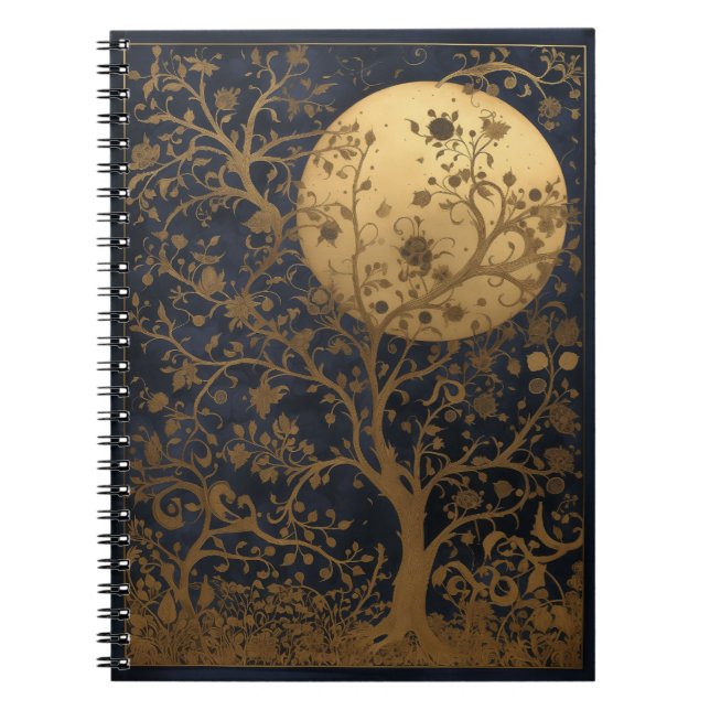 Lunar Tree Beautiful Illustrated Notebook (Front)