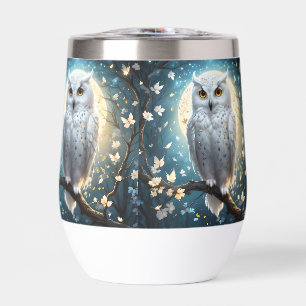 Lunar Vigil: The White Snow Owl