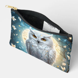 Lunar Vigil: The White Snow Owl Accessory Pouch