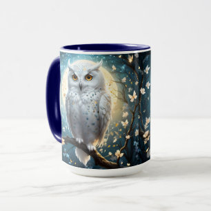 Lunar Vigil: The White Snow Owl Mug