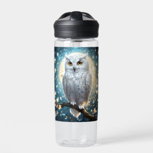 Lunar Vigil: The White Snow Owl Water Bottle