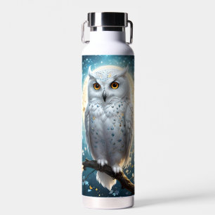 Lunar Vigil: The White Snow Owl Water Bottle
