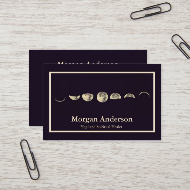 Lunar Wax Wan Full Moon Phases  Business Card (Front/Back In Situ)