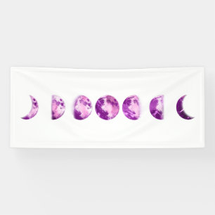 *~* Lunar Wax Wan Full Purple Violet Moon Phases Banner