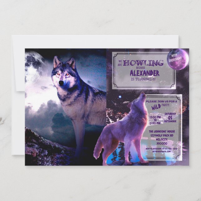 Lunar wolf invitation (Front)