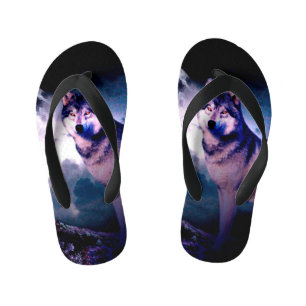 Lunar wolf kid's thongs