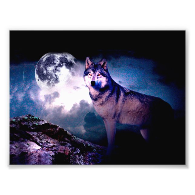 Lunar wolf photo print (Front)
