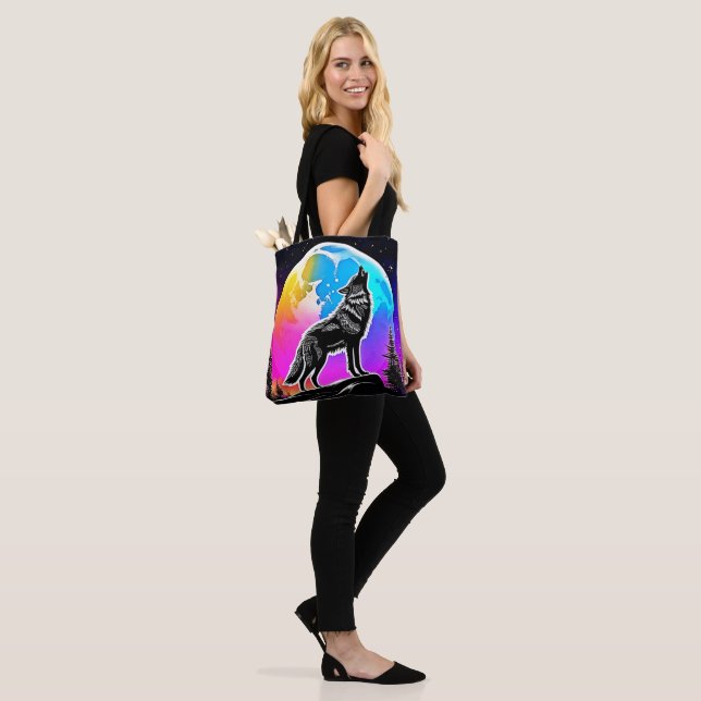 Lunar Wolf Serenade Design Tote Bag (On Model)