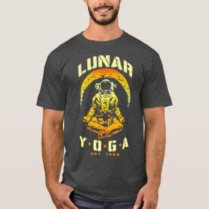 Lunar Yoga Astronaut Crescent Moon Space Science M T-Shirt