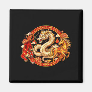 Lunar Zodiac Dragon Tiger Horse Harmony Chinese Ne Magnet