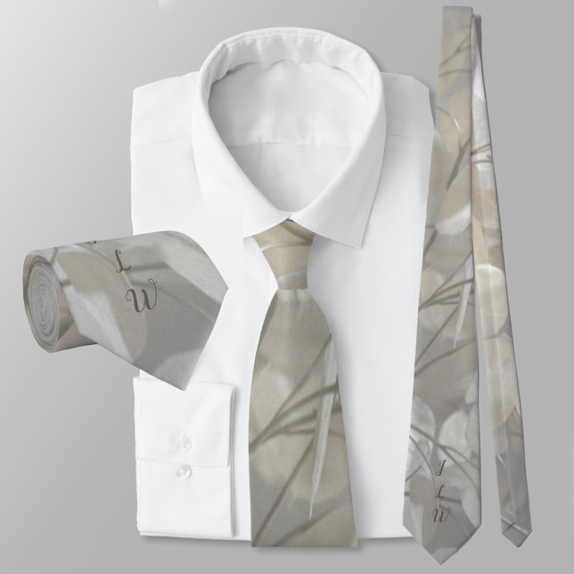Lunaria Silver Dollar with Initials Botanical Tie (Creator Uploaded)