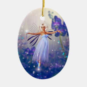 Lunaria, the Twilight Fairy Ceramic Tree Decoration