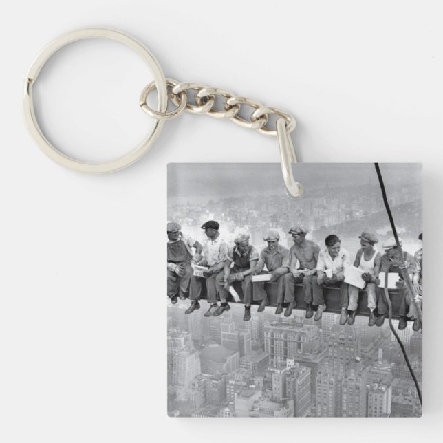 Lunch Atop A Skyscraper Key Ring (Front)