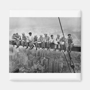 Lunch atop a Skyscraper Magnet