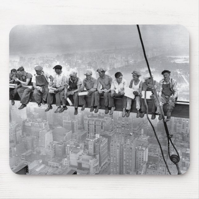 Lunch Atop A Skyscraper Mouse Pad (Front)