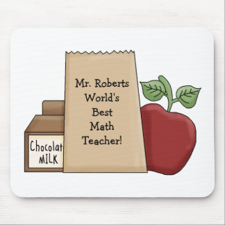 Lunch bag/Apple-World's Best Math Teacher's Name Mouse Pad