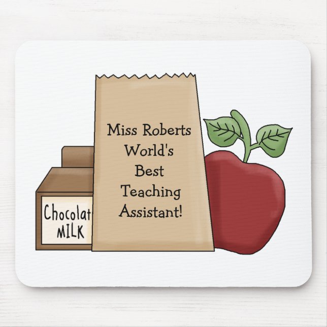 Lunch bag/Apple-World's Best Teaching Assistant! Mouse Pad (Front)