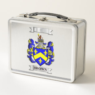 Lunch Box Brown Family Surname And Shield