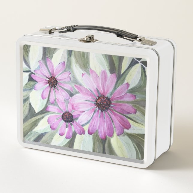 Lunch Box - Purple African Daisies (Front)