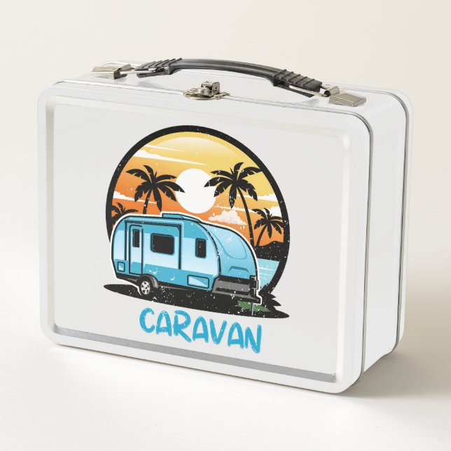 Lunch box with Caravan for kids  (Front)