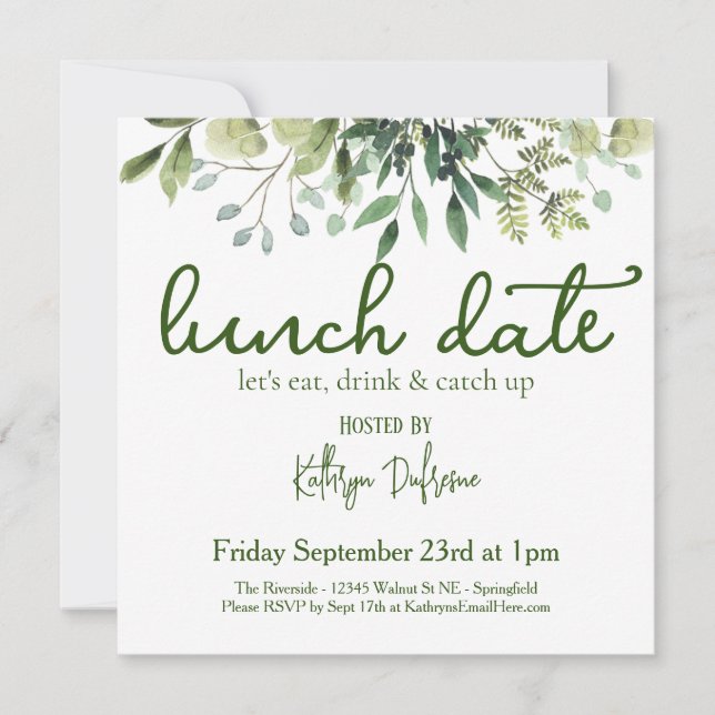 Lunch Date Personalised Invitation (Front)