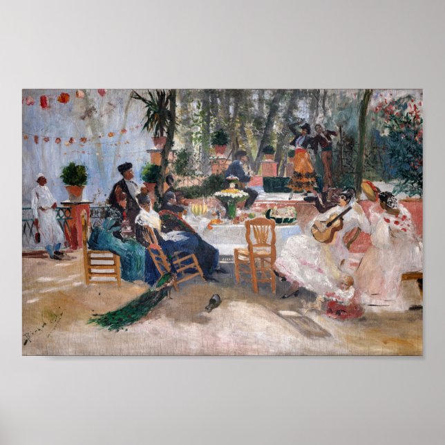 Lunch during La Feria in Granada | Hugo Birger Poster (Front)